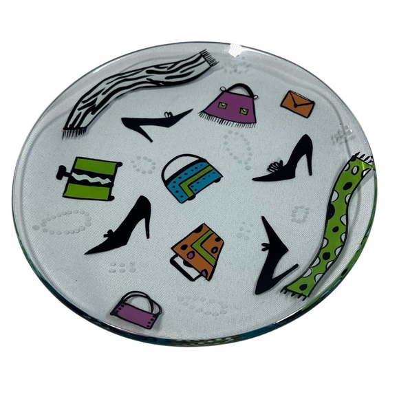 LOLITA Shopping Spree Collection Hand-painted Glass Fashion Plate 8" X 8" - Picture 1 of 15